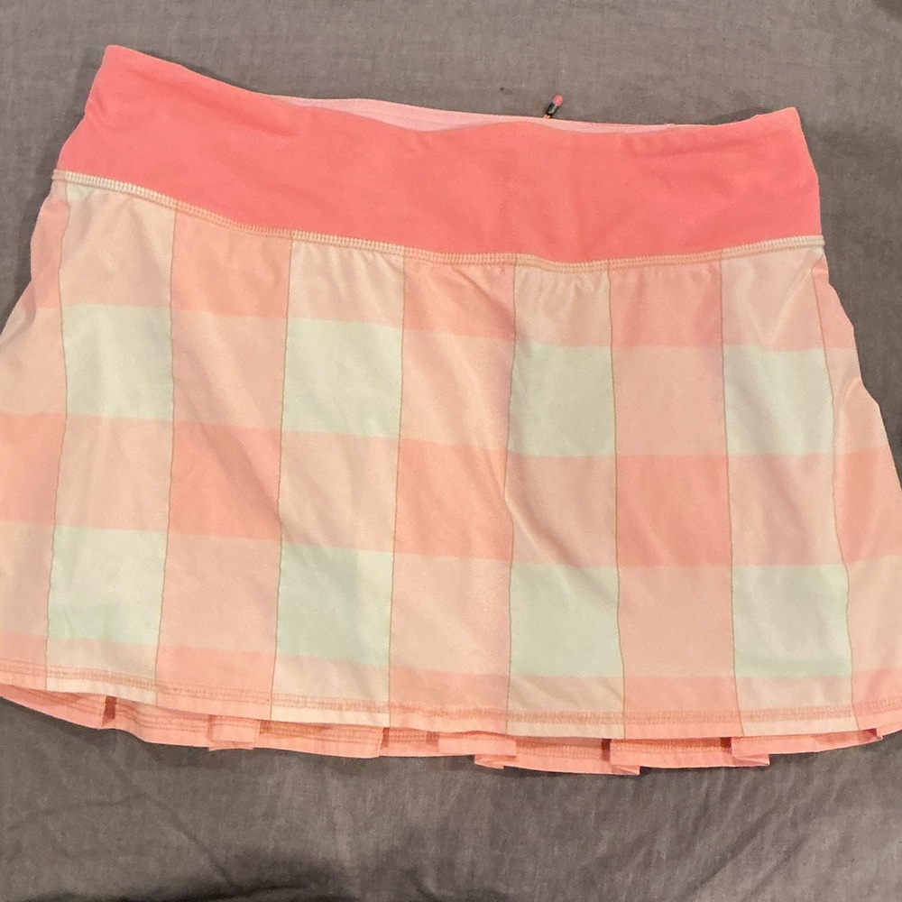 Lululemon Athletica Pink and Cream Mini Skirt tennis